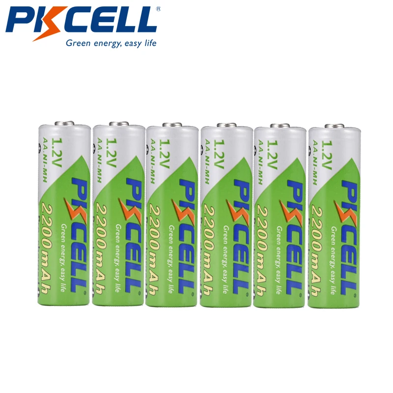 

6Pcs PKCEE 2200mAh NiMh AA 1.2V Rechargeable Battery LSD rechargeable battery aa Low Self discharge battery for Camera