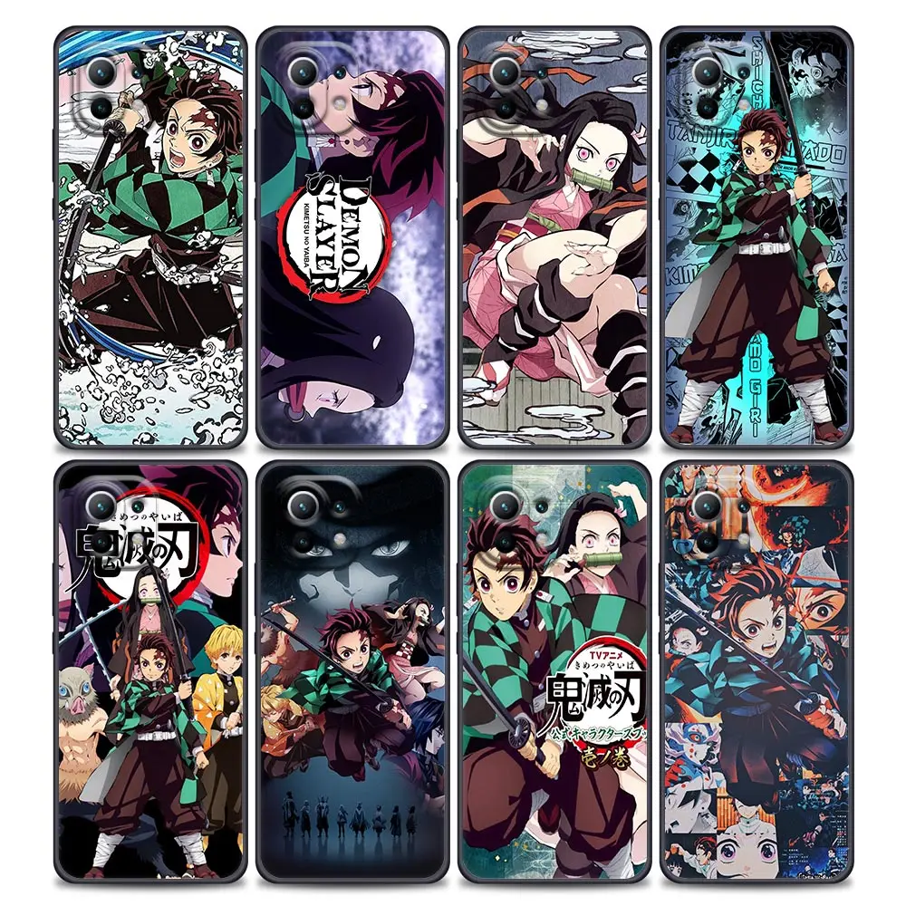 

Japan Manga Anime Demon Slayer Phone Case For Xiaomi Mi 11 11T 11X Pro Lite NE 12 POCO X3 F3 M3 M4 NFC Pro Soft Thin Cover funda