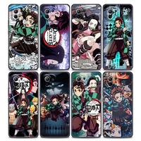 japan manga anime demon slayer phone case for xiaomi mi 11 11t 11x pro lite ne 12 poco x3 f3 m3 m4 nfc pro soft thin cover funda