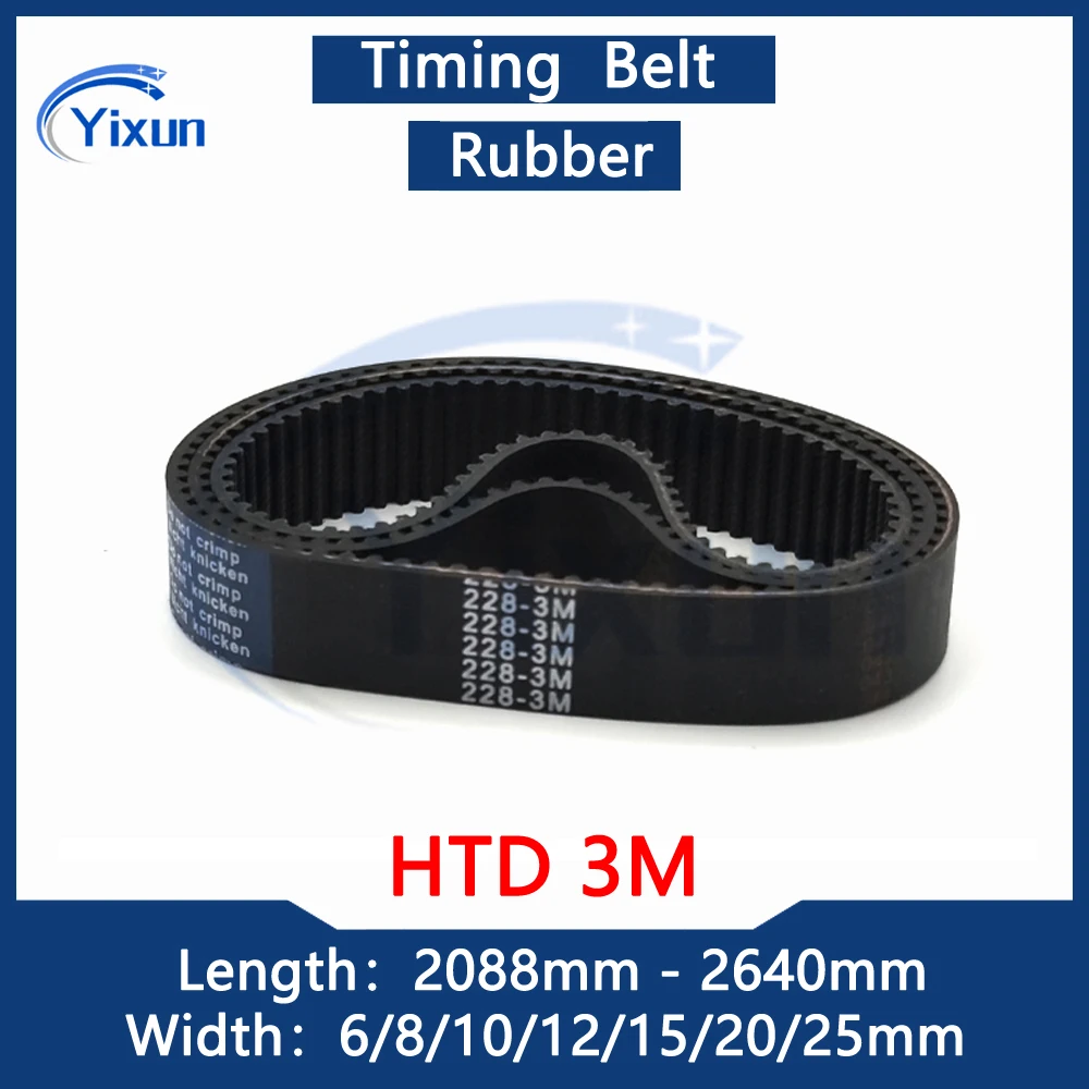 

HTD 3M Close Loop Timing Belt Length 2088 2100 2121 2160 2220 2319 2349 2388 2430 2460 2505 2640mm Width 6-25mm 3M Drive Belt
