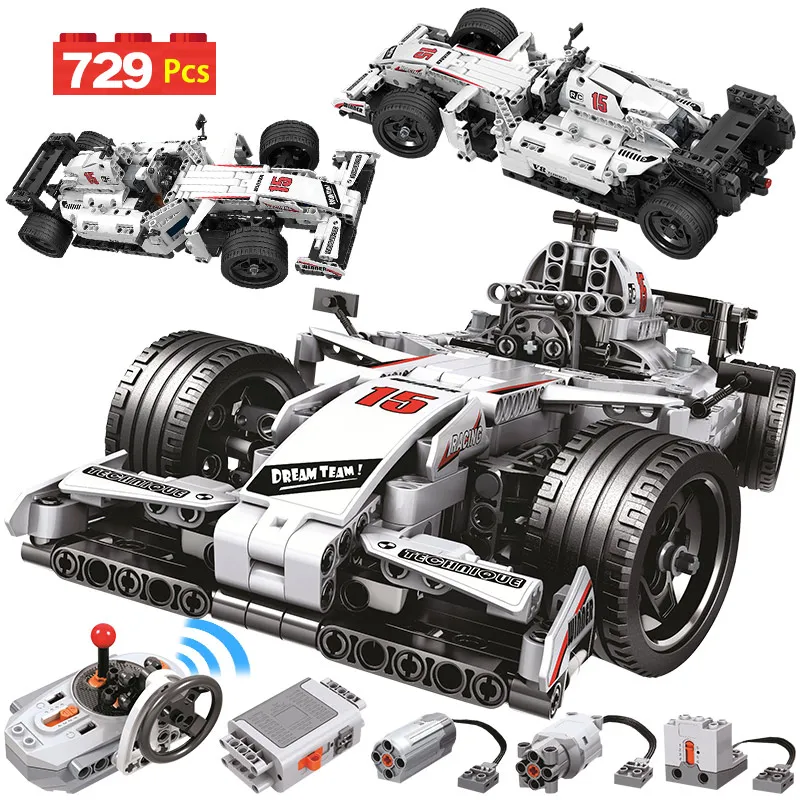 

729PCS City Remote Control Car Building Blocks Technical RC Racing Car Electric Bricks Enlightenment Toy For Children