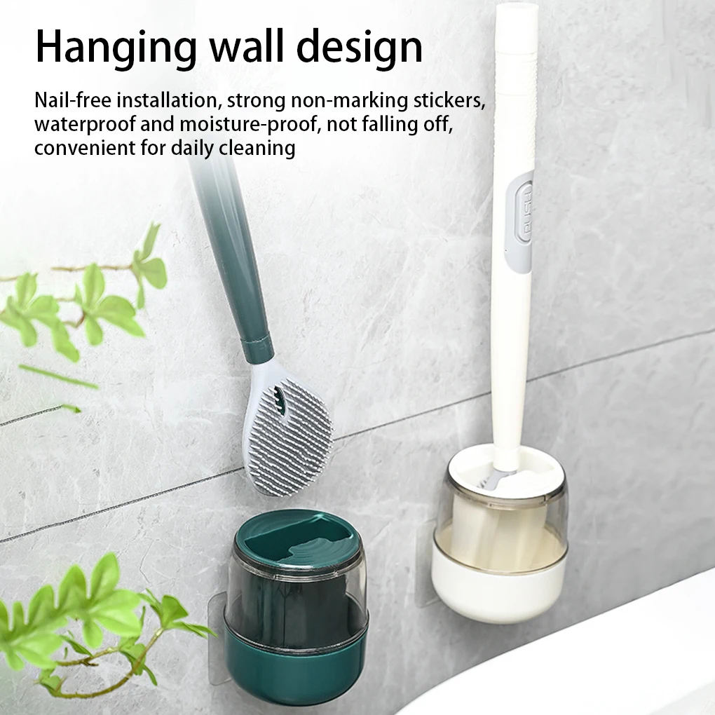 

Силиконовый многоразовый держатель для туалетной щетки, набор для дозирования мыла и туалетной щетки, хранение жидкости, очиститель в ручк...