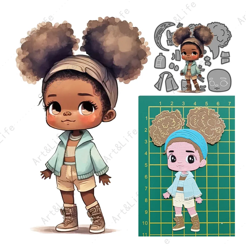 

2023 Super Cute Girl Stencils New Metal Cutting Dies For Making Scrapbook Papper Cards Album Birthday Cards Embossing Cut Die