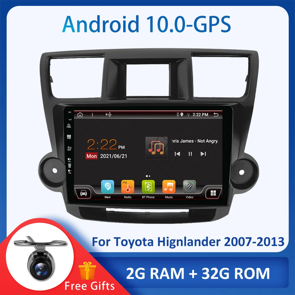 Автомагнитола Bosion мультимедийный видеоплеер с GPS-навигацией Android 10 для Toyota Highlander