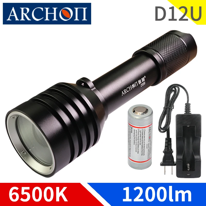 

Archon D12u Rotating Zoom Diving Flashlight Lights Blue Red Photography Lighting Torch Underwater 60m Dive Spotlight Flashlight