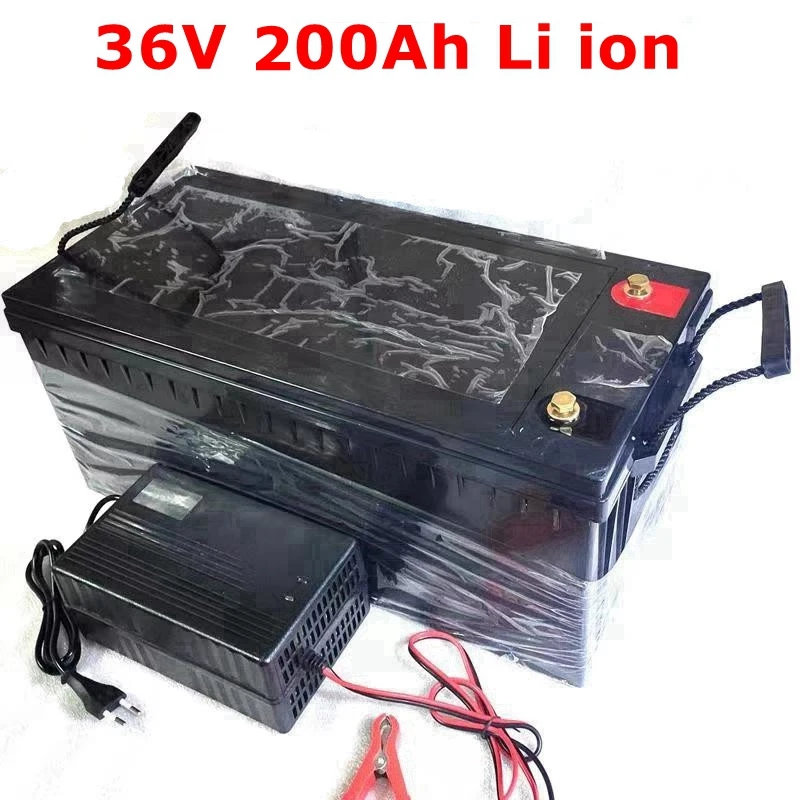 

BLN impermeabile 36v 200ah batteria agli ioni di litio 100A BMS li ion per 3000W 1500W scooter bici energia solare EV + 10A cari