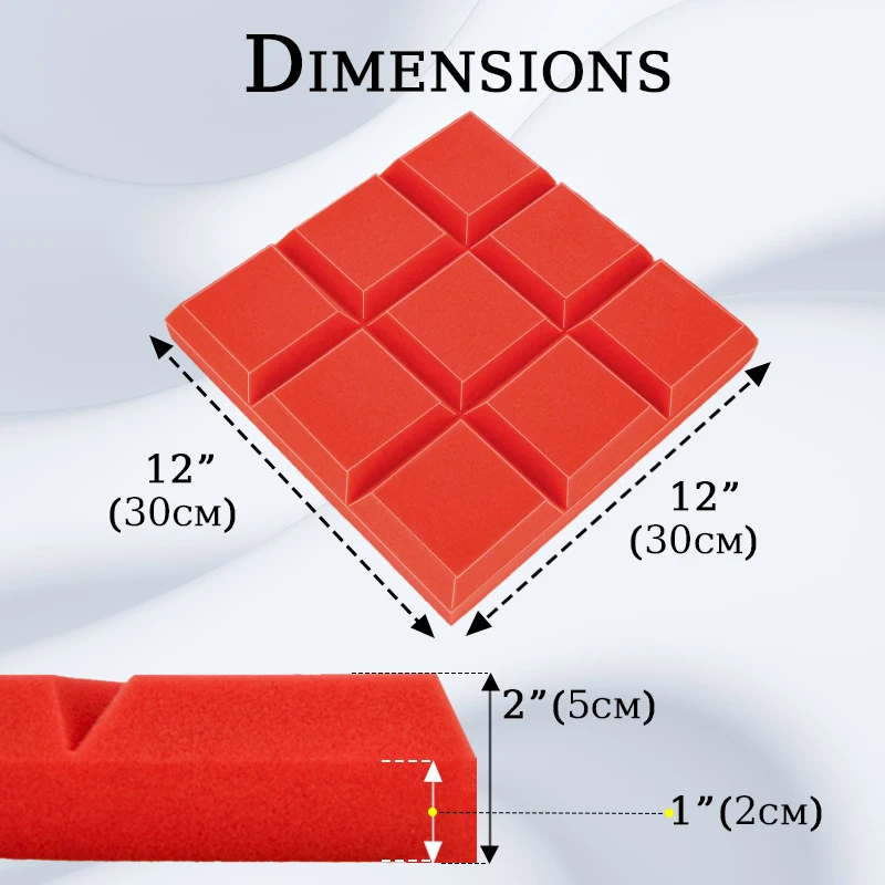 TOUO 6/12/24 шт. акустическая пена звуковой пенопласт высокой плотности материал со