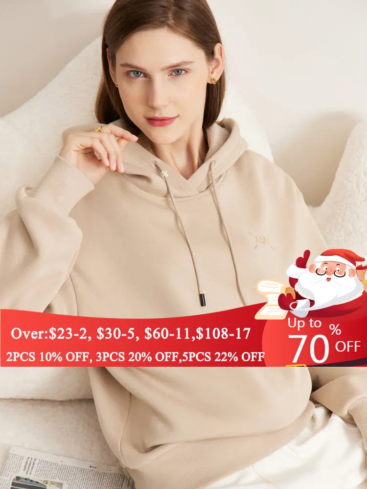 AMII Minimalism Sweatshirts Hoodies for Women 2022 Winter Fashion Hoodie Casual Loose Warm Sweatshirts Clothing Tops 12241312