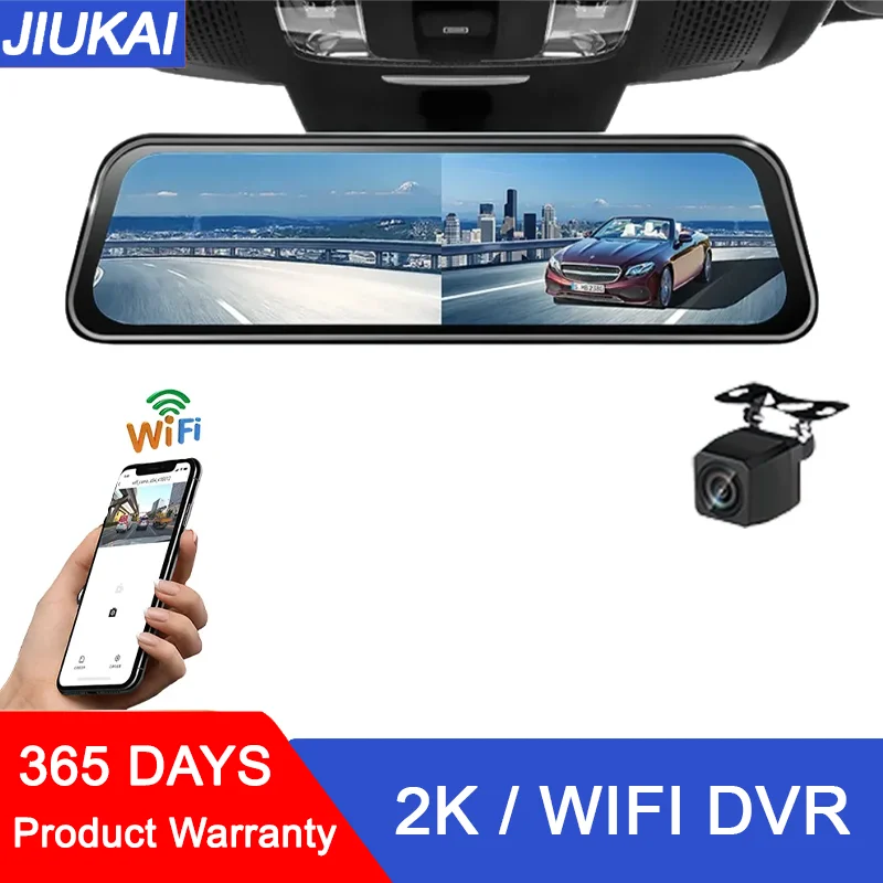 Car Dvr 10 Inch Touch Screen Video Recorder Auto Registrar Stream Mirror Support Rear View Camera Night Vision Dash Cam