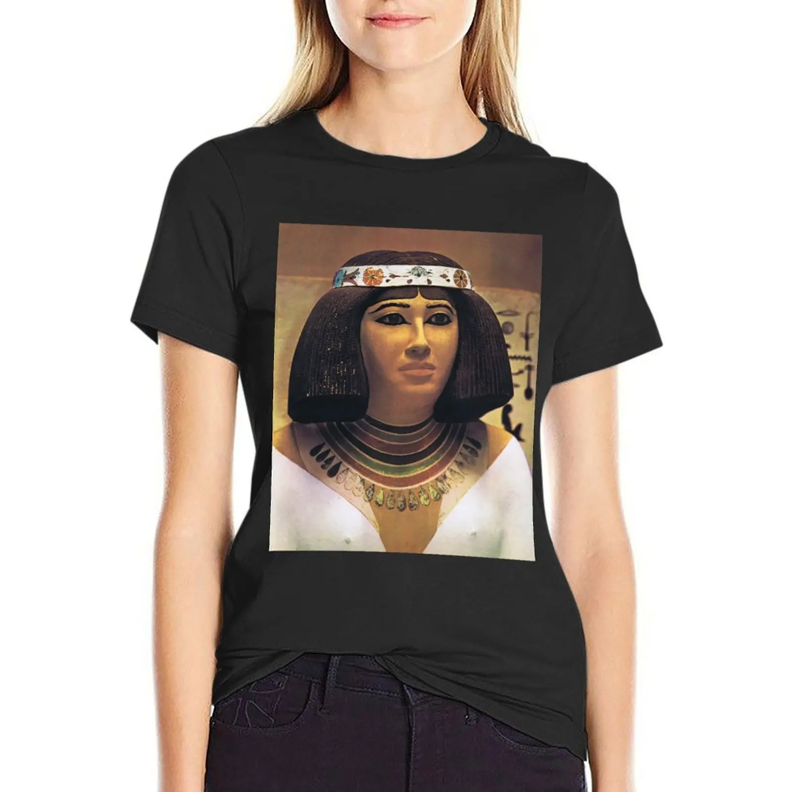 Женская футболка с принтом головы принцессы в египетском стиле