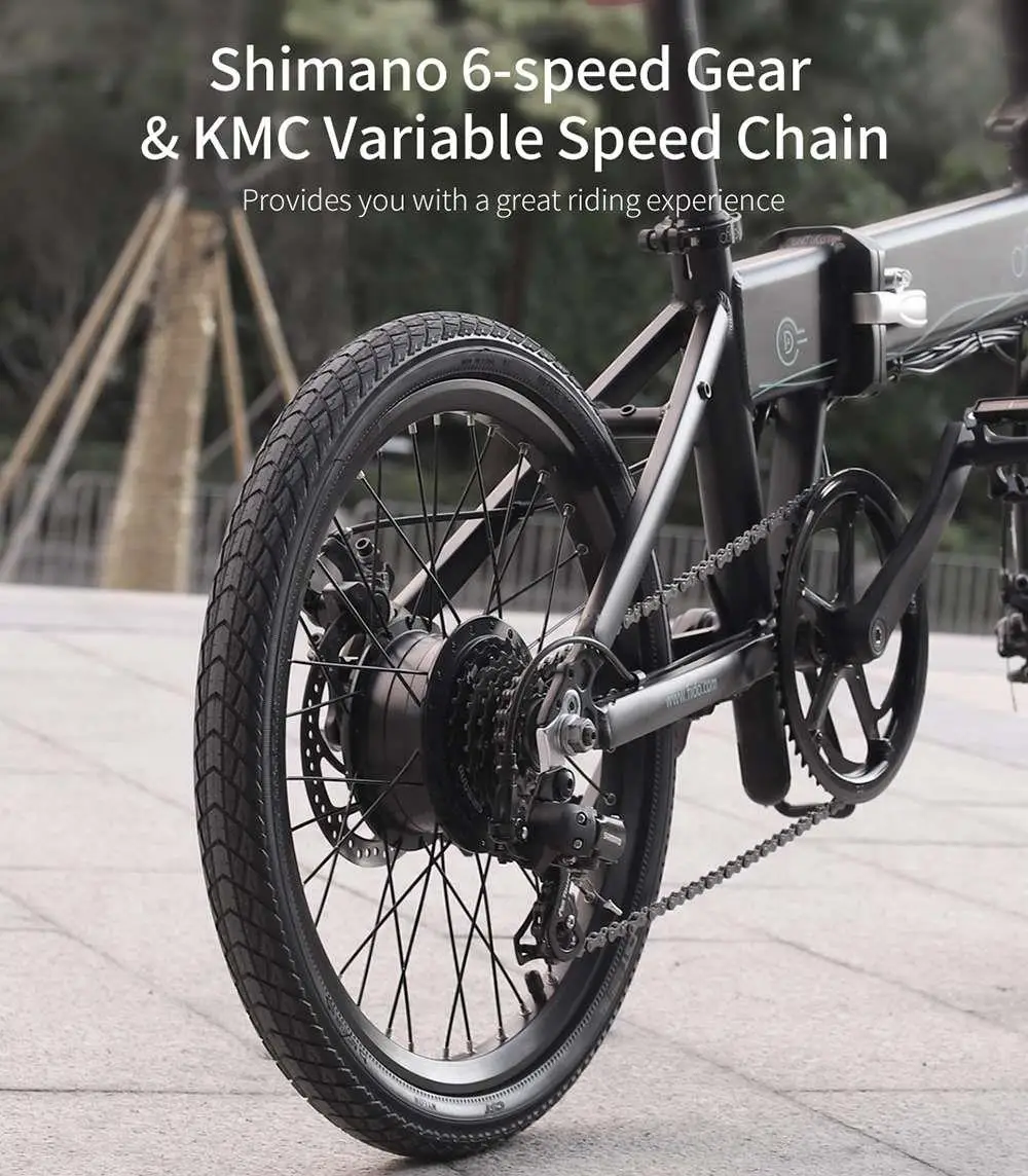 Складной мопед FIIDO D4S электрический велосипед 6 скоростей переключение передач