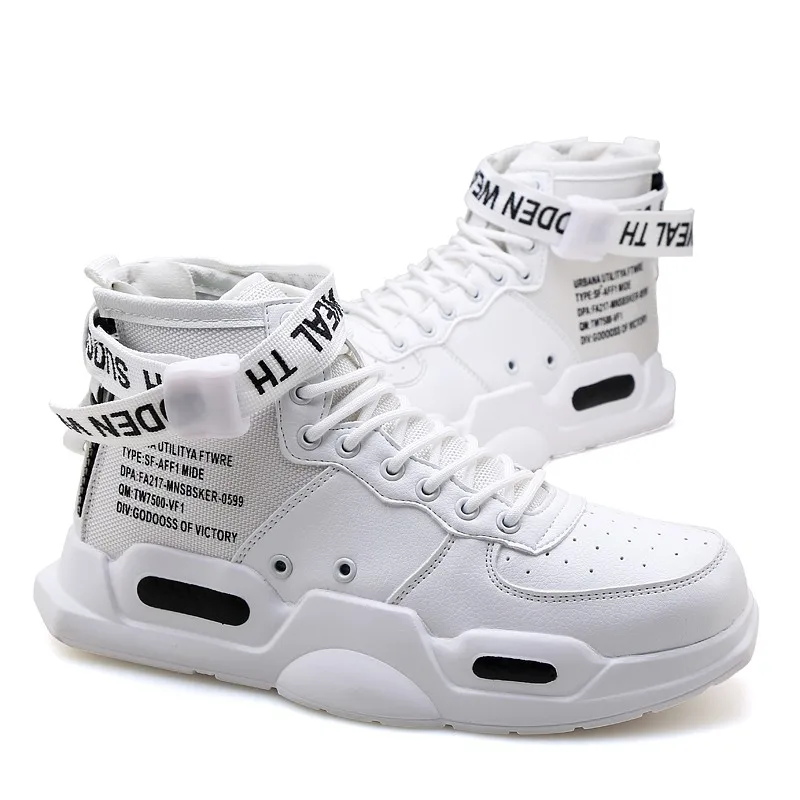 Mens Casual Sneakers High-tops Sneakers Trendy Boys Basketball Sports Tennis Shoes Outdoor Off-road Shoes Couple Sneakers