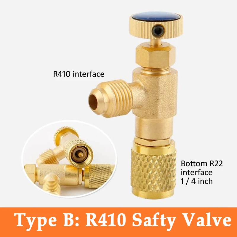 

Жидкостный предохранительный клапан R410A R22 Хладагент для кондиционера 1/4 "Защитный адаптер Ремонт кондиционера и фторид