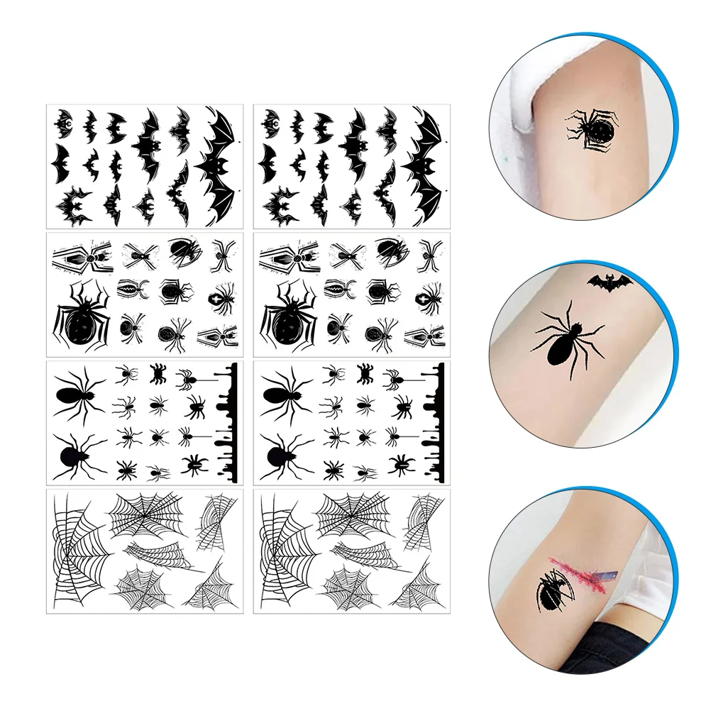 

8 Sheets Temporary Kids Spider Temporary Sticker Stickers