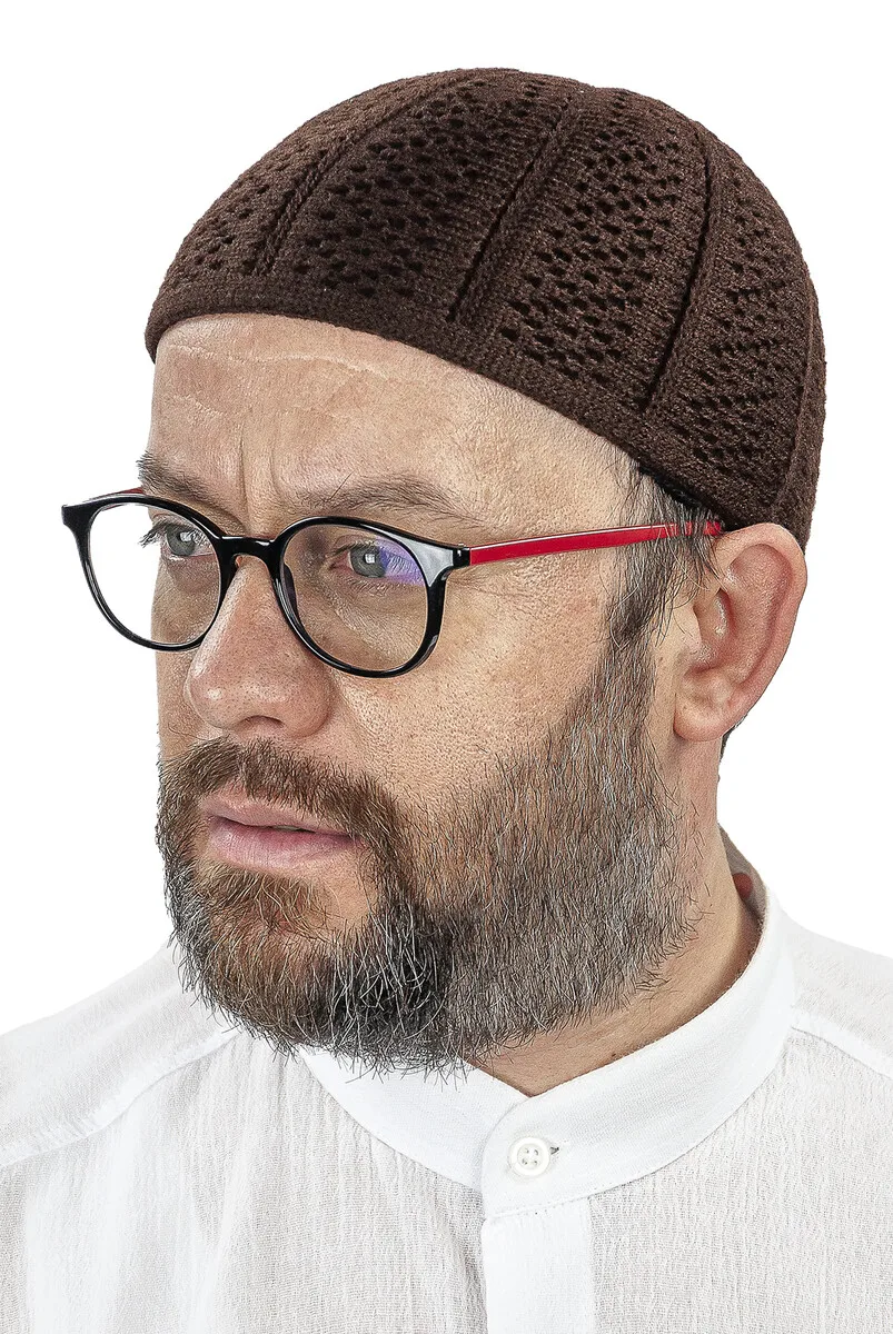 Трикотажная Зимняя шерстяная шапочка IQRAH Orlon, шапочка с рисунком лозанге, коричневого цвета