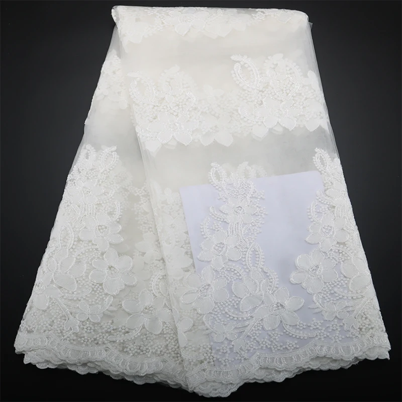 

Nigerian Sequins Tulle Lace Fabric 2023 High Quality African Milk Silk Embroiderey Fabric French For Bridal Wedding Prom Dresses