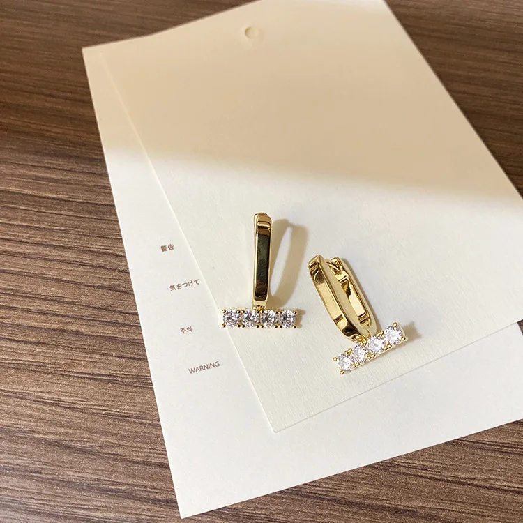 Корейские модные золотые геометрические U-образные серьги-гвоздики с