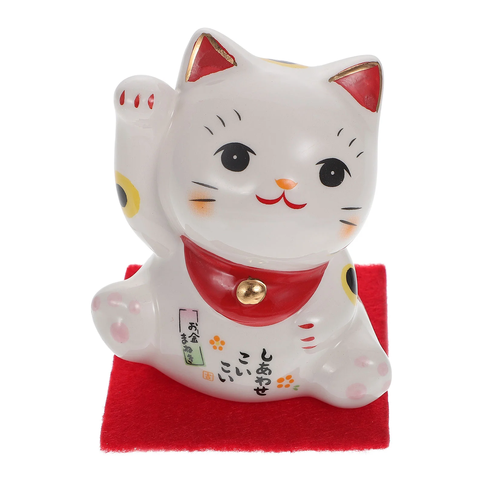 

Cat Fortune Figurine Animal Decor Lucky Statue Desk Japanese Ceramic Ornament Car Neko Maneki Desktop Luck Good Decoration