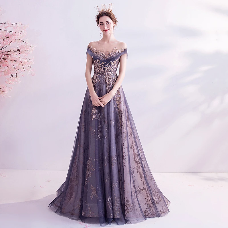 Рисунок 4 - Новинка 2023, фиолетовое вечернее платье для банкета