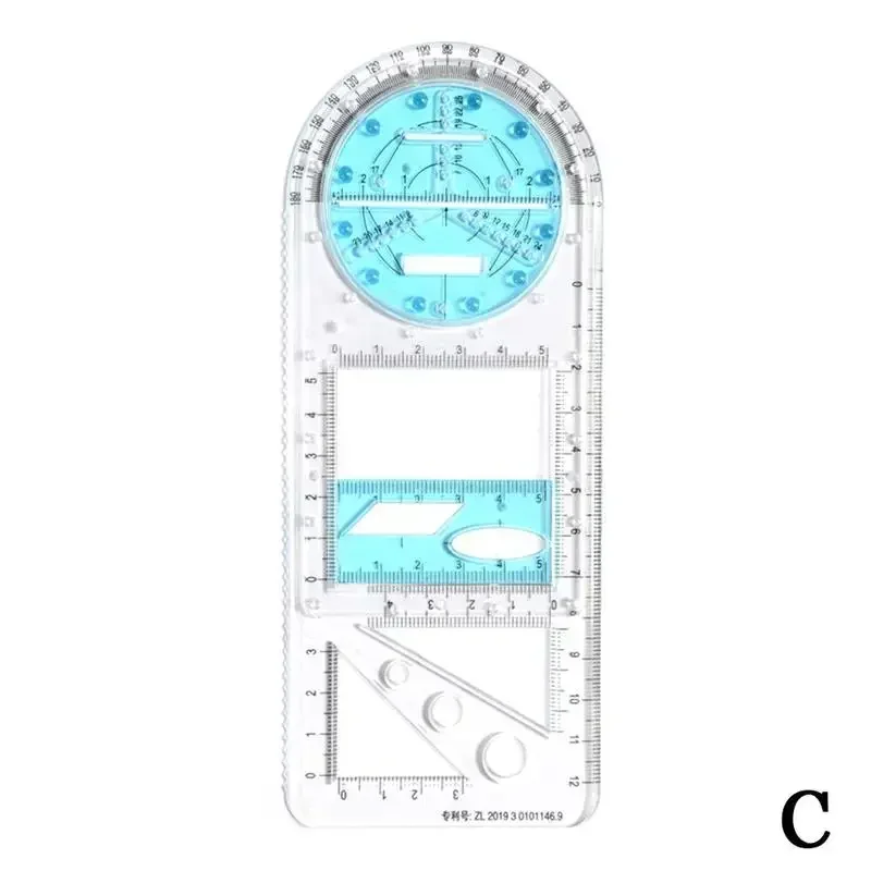 

Многофункциональная Геометрическая линейка для начальной школы, треугольная линейка, компас, транспортир, набор измерительных инструментов