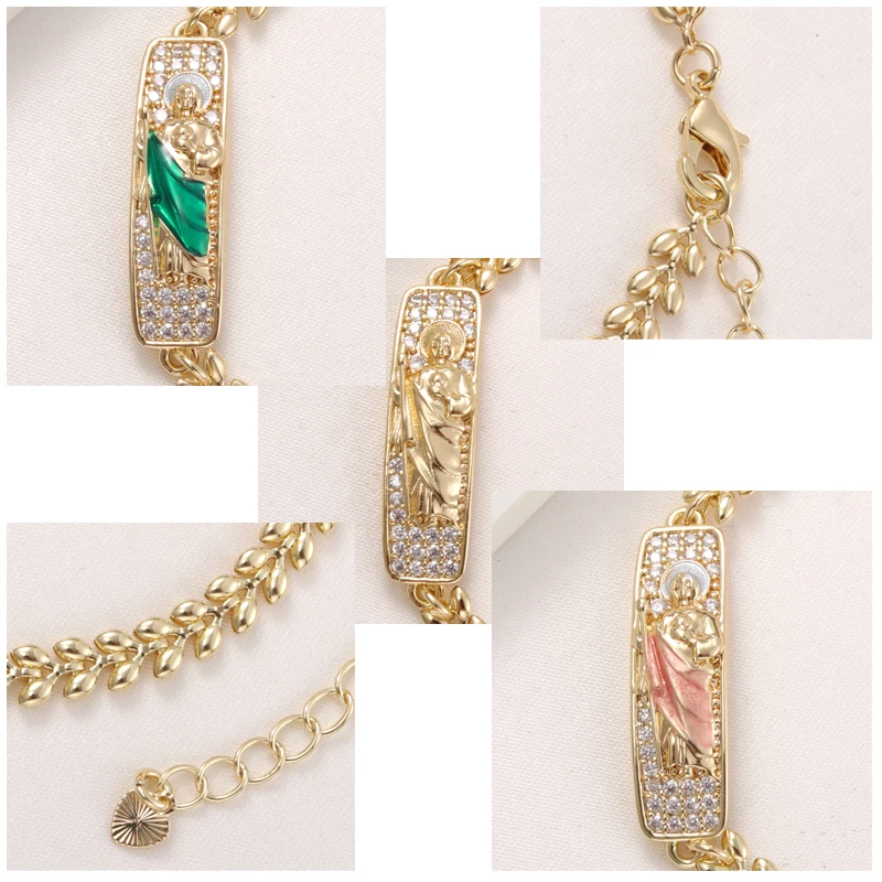 GrayBirds Циркон Сент-Иуда Женская мода Религиозный браслет Мексика Модные украшения