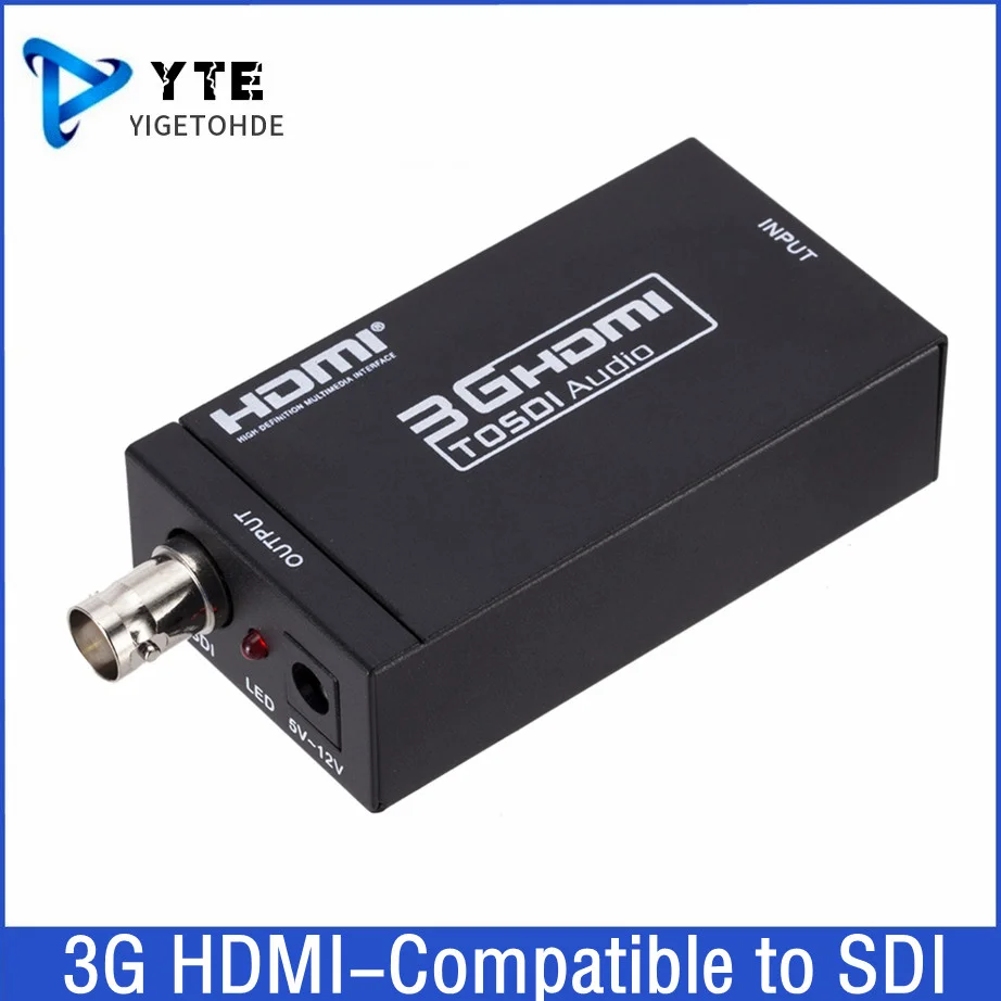 

YIGETOHDE 3G HDMI-compatible to SDI Converter SDI Adapter Audio HD-SDI/3G-SDI Adapter BNC 1080P DAC Converter For Monitor HDTV