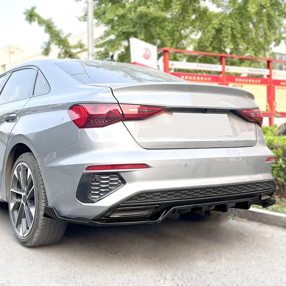Для AUDI A3 8Y Sline Sedan задний бампер диффузор для губ Winglet Splitter Spoiler PP карбоновый вид