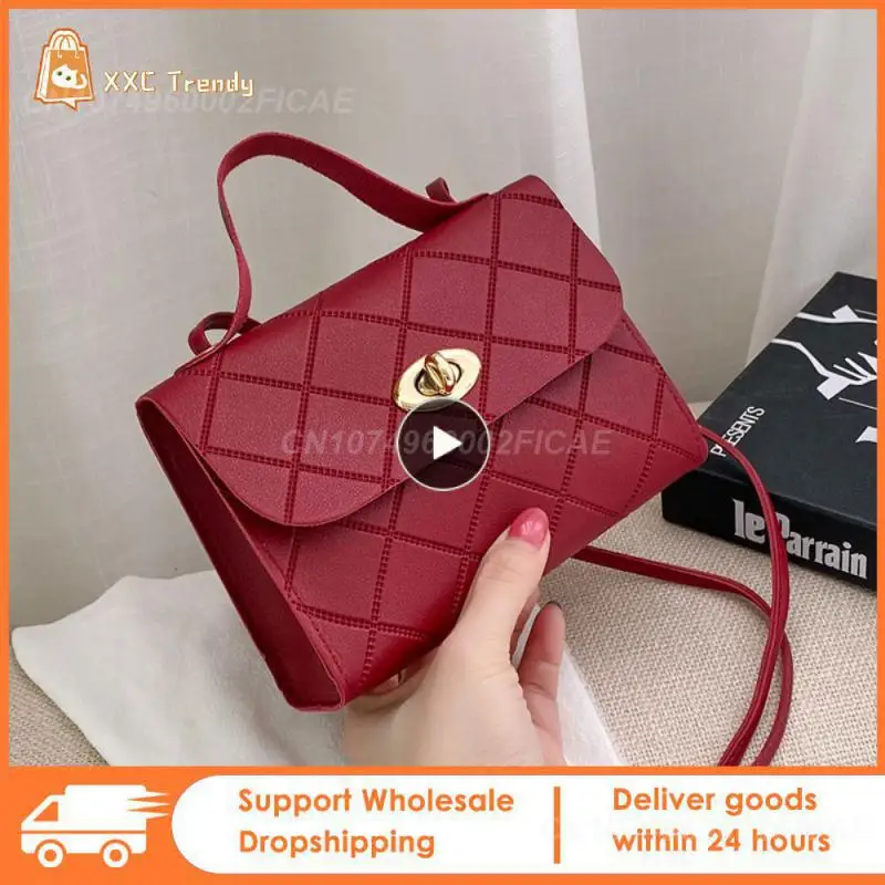 

Fashion Splicing Handbag Flap Leisure Shoulder Bag Messenger Bag Shoulder Bag Rectangular Messenger Bag Small Square Bag Handbag