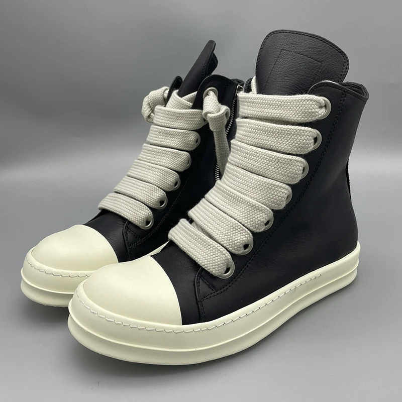 

Rick Men Sneaker Leather Jumbo Shoeslace Boots Owens Luxury Women's Sneakers Shoes Men's Casual Trainer