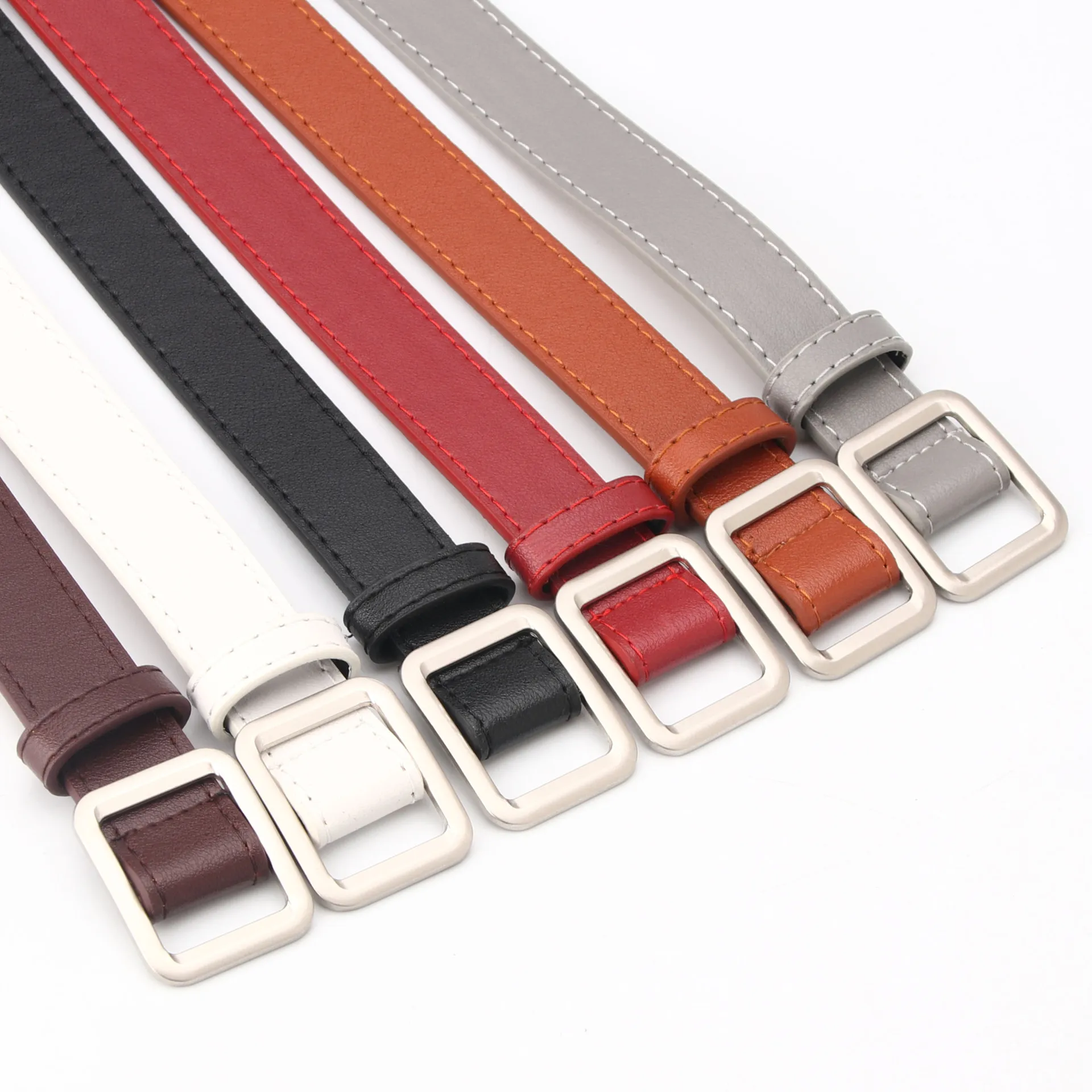 

Double Layer PU Women's Belt Simple Punch-free Student Slim Belt Casual Wild Decorative Belt Wholesale