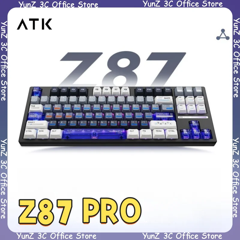 Беспроводная механическая клавиатура Atk Z87 Pro с низкой задержкой Алюминиевая