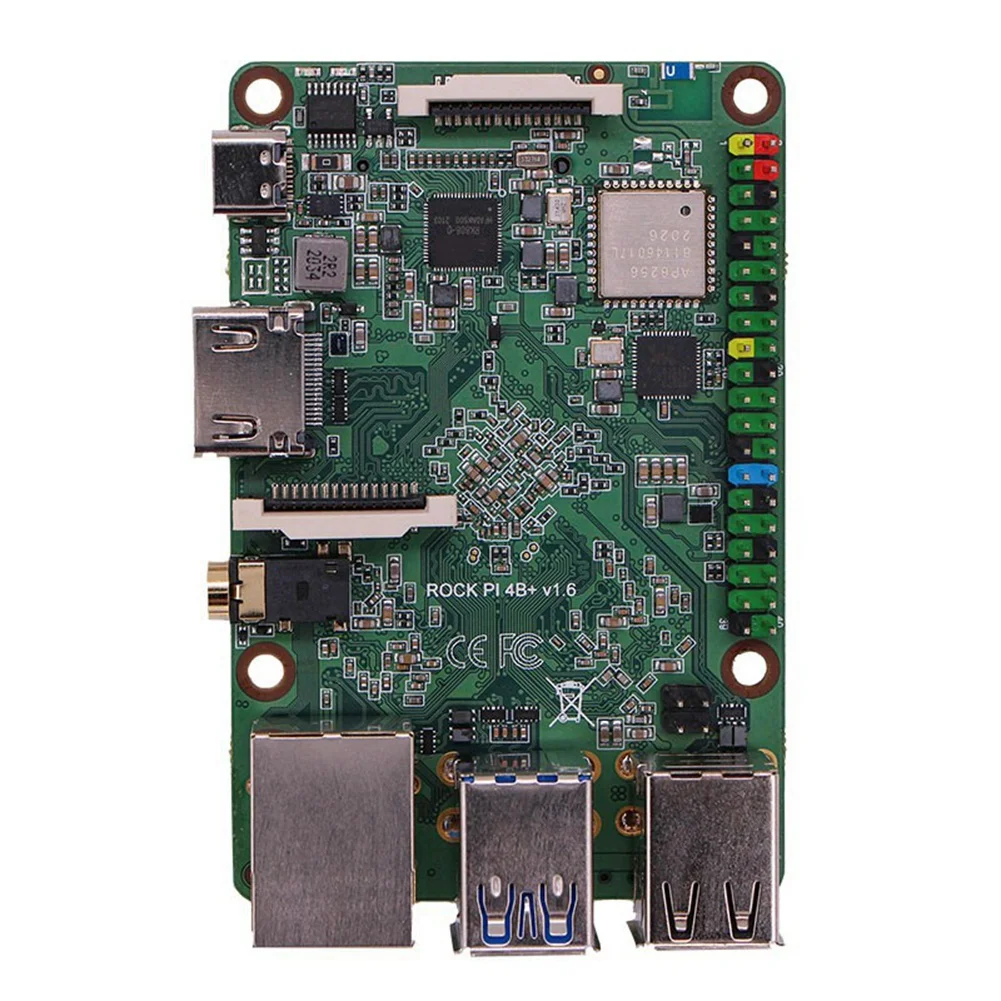 

Rock Pi 4 Plus Model a Development Board Rockchip RK3399 Six Core LPDDR4+EMMC Without WiFi Bluetooth