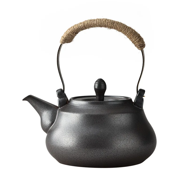 

800ml Large Capacity Japanese Style Black Ceramic Teapot Teaware with Handle Hand-painted Tea Sets Tea Kettle Tea Pot Tea Maker