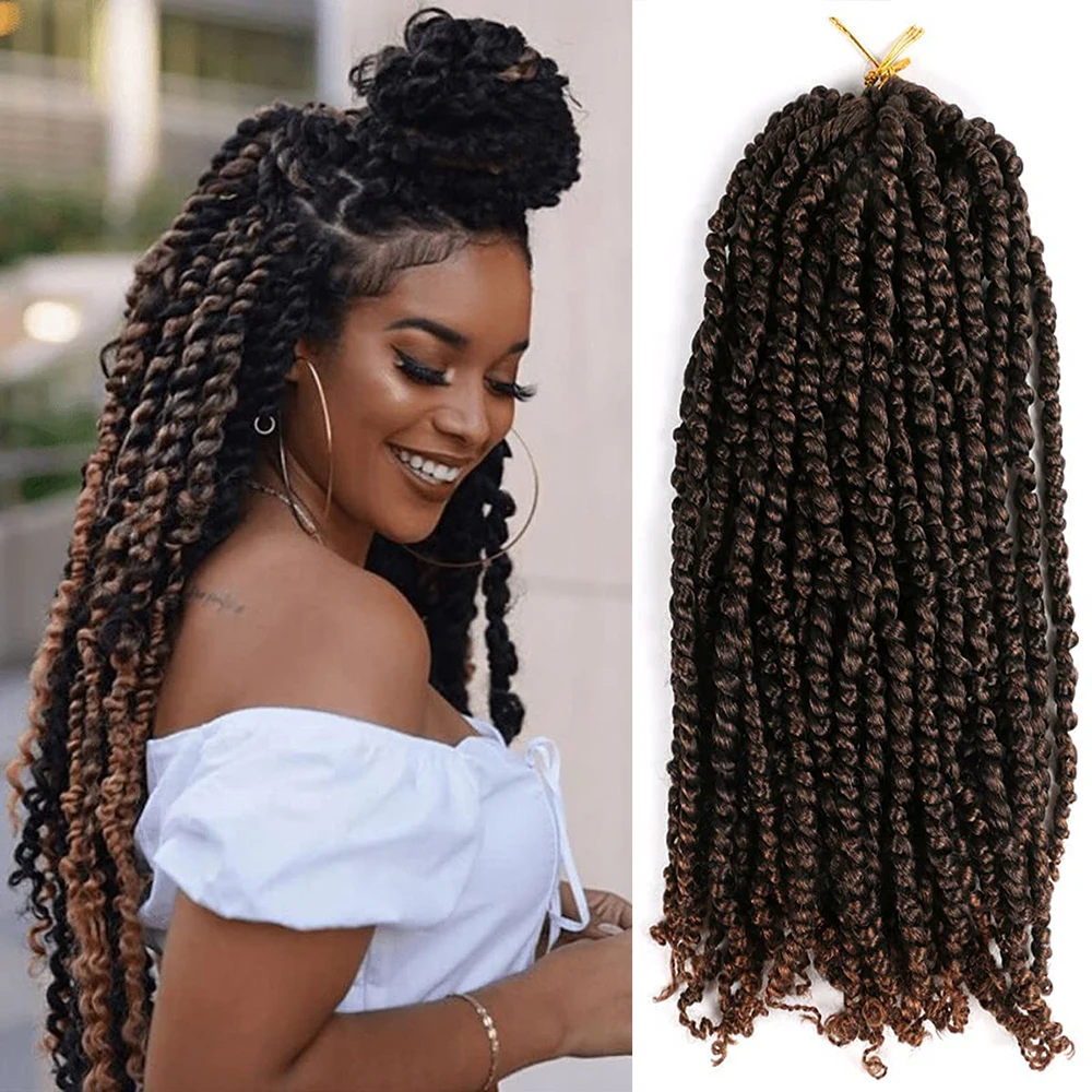 

Dansama Synthetic Passion Twist Hair Pre-twisted Crochet Braids For Black Women Ombre Brown Pre-Looped Passion Twists Braiding