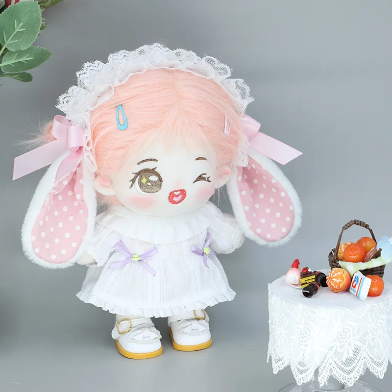 Плюшевая кукла ручной работы 20 см без атрибутов с женским бантом платье Kawaii Bunny