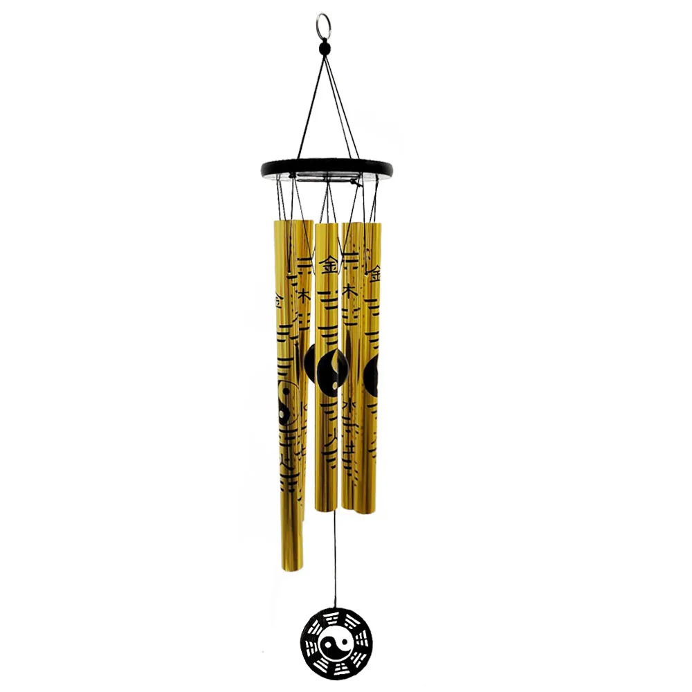 

Windgong Good Luck Hanging Charm Fengshui Bagua WinChime Outdoor Hanging Metal Bell Decoration Clear Sound Copper Wind Spinners