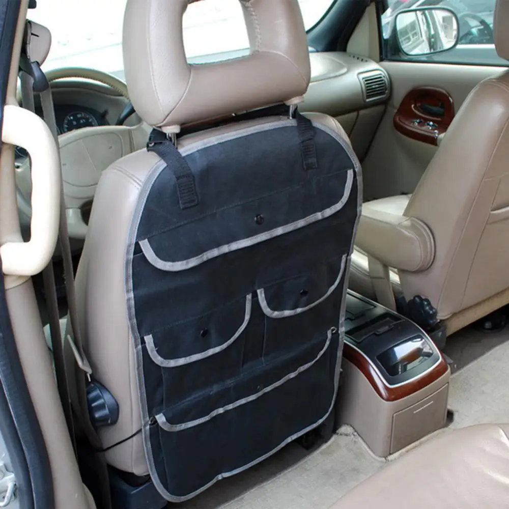 

Car Seat Back Multi-Pocket Sundries Storage Bag Kids Anti-Kick Mat Organizer
