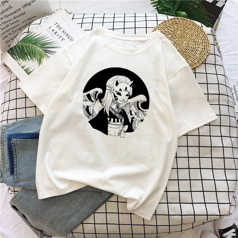 

Vintage New Tees Summer Japanese Print Letters Casual Harajuku Spoof Loose Tops Ulzzang Punk Horror Female Cartoon Ins T-shirt