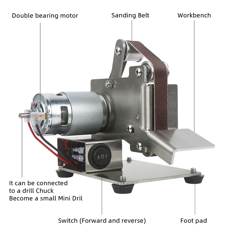 

2023 Mini Belt Grinding Machine Tool Sharpening Machine Sanding Grinding Electric Sander Home Diy Polisher Machine 220V/110V