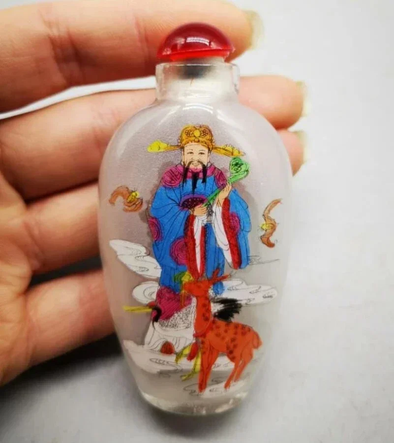 Китайская архаизация Цветная глазурь Фу Лу Шоу Кай Бутылки для табака ремесла