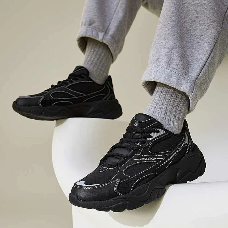 QIAODAN Daddy Shoes мужская осенняя новинка 2024 кожаная непромокаемая легкая повседневная