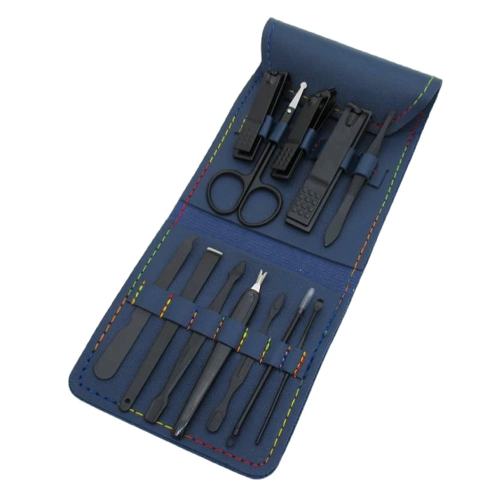 

16pcs Home Travel Cuticle Nipper Women Men Portable Nail Clipper Professional Hard Manicure Set Pusher Earpick With PU Case File