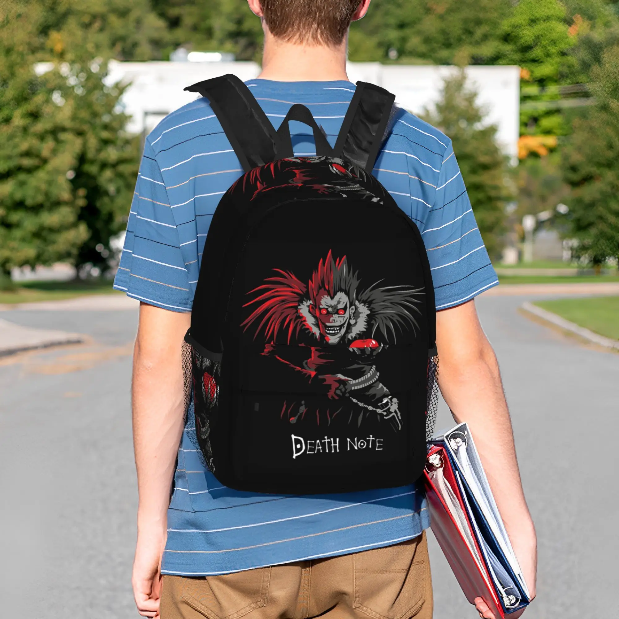 Фото Рюкзак в стиле аниме Death Note L·Lawliet, хит продаж, вместительный рюкзак для мальчиков и девочек, сумка через плечо для мужчин и женщин, школьная сумка №5