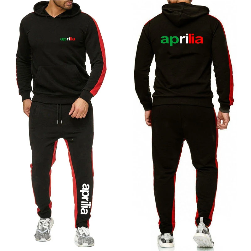 

2023 Aprilia Racing RSV4 Men's New Long Sleeves Printing Pullover Streetwear Hooded Sweatshirts Hoodies Sweatpants 2-Pieces Suit