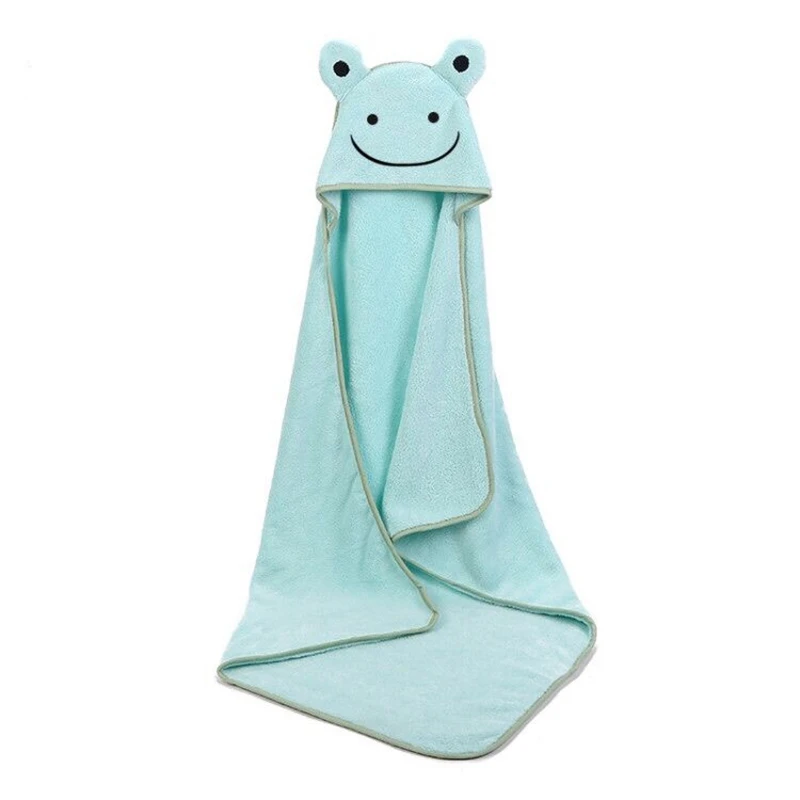 

Baby Poncho Bath Towel Velvet 90X90cm Fleece Hood Infant Towel Blanket Newborn Hooded Towel Infant Baby Spa