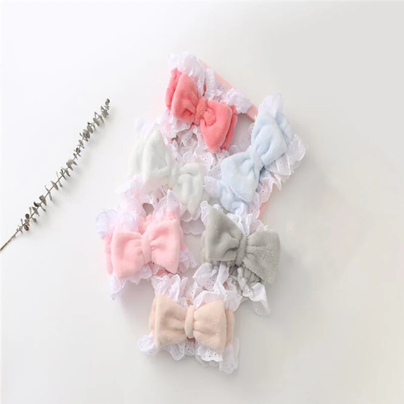 

2022 Soft Coral Fleece Hairbands For Women Bow Headbands Girls Wash Face Makeup Turban Hair Accessories Cute Hair Bands