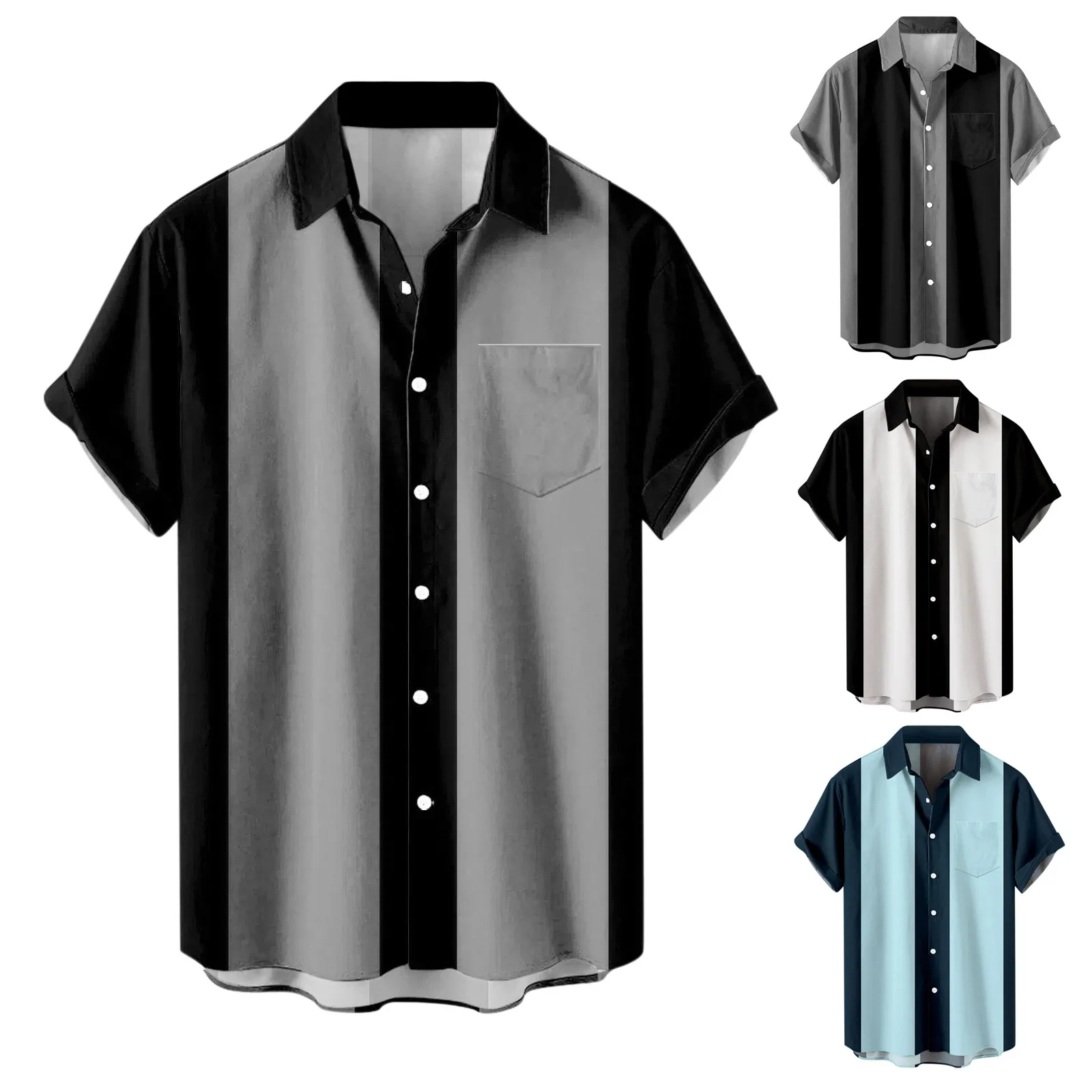 

Mens Long Sleeve T Shirts Thick Male Summer Casual Print Shirt Short Sleeve Turn Down Collar Top down Fashion Shirt