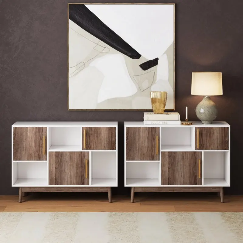 

Ellipse Ellipse White Cube with Display Shelves and Cabinet Doors Set of 2