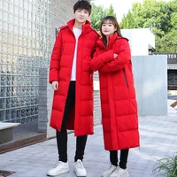 2022 new womens korean fashion winter long coat lovers knee down cotton padded jacket thickened loose cotton padded jacket