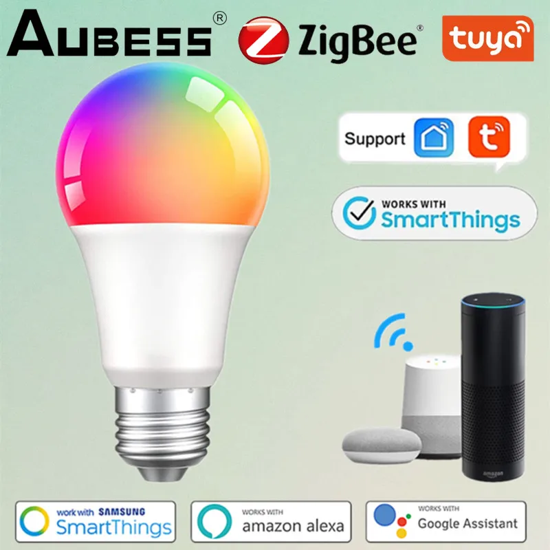 

Умсветильник лампочка Zigbee 3,0 с цоколем Е27, 18 Вт, изменение цвета